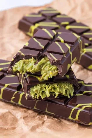 lots of pistachios and chocolate 